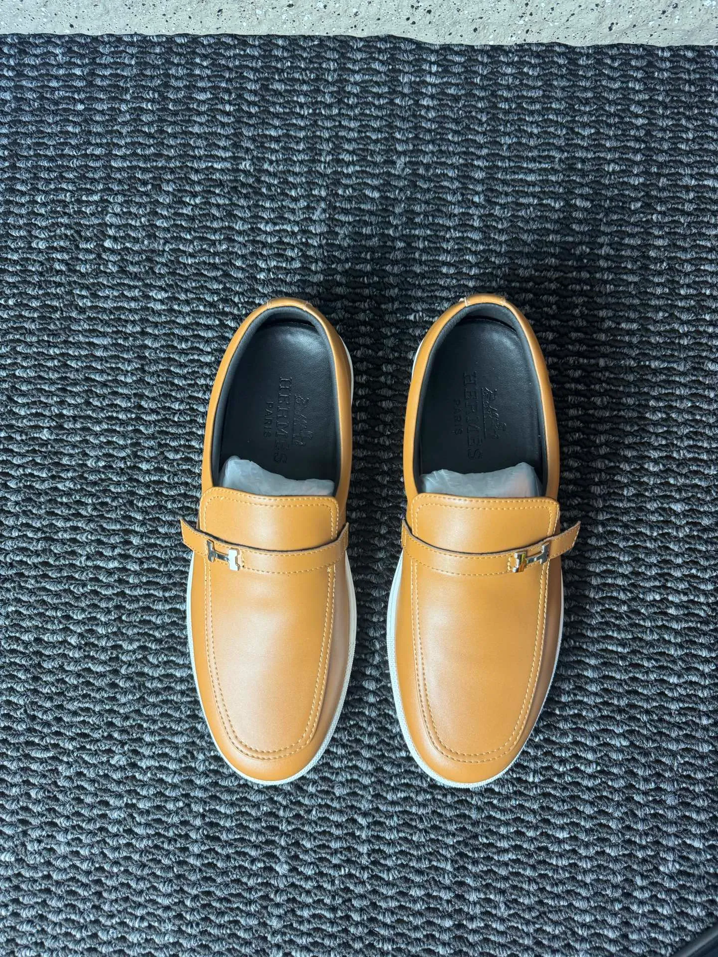 Men's men's shoes 💰440 [New style] 🪷🪷[HERMES] Hermès - High-end quality, the same style as the official website - Upper: 🔝 Nappa calfskin, with iconic H metal - Lining: water-dyed cowhide - Outsole: ultra-light TPU molded outsole - Ultra-high quality control·Fine workmanship: highlighted (high-end·luxury·grade) -Size: 38-44 (45 can be customized)·